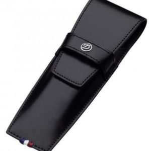 180018 Double Black Leather Pen case