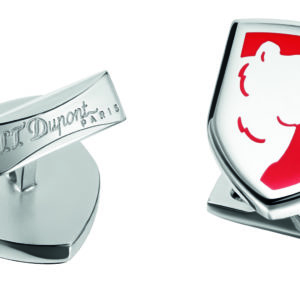 5743 Blazon Bear Red Lacquer & Palladium Cufflinks