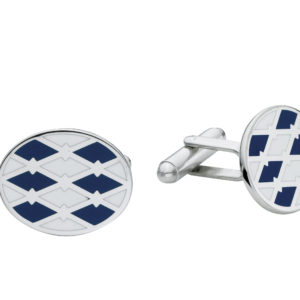 BCL-7028R White And Blue Checkred Cufflinks