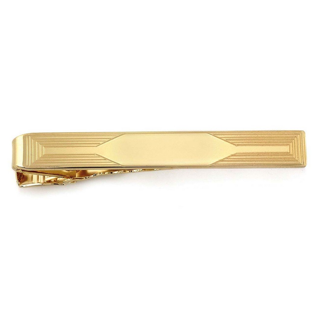 BTB-234 23 Karat Gold and Rhodium Electroplate Decorative Tie Clip