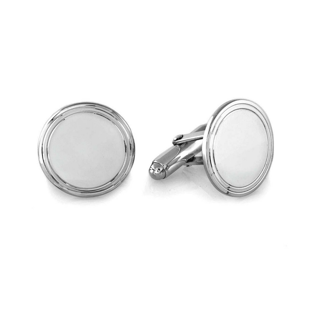 SCL-327 Sterling Silver Decorative Round Cuff Links