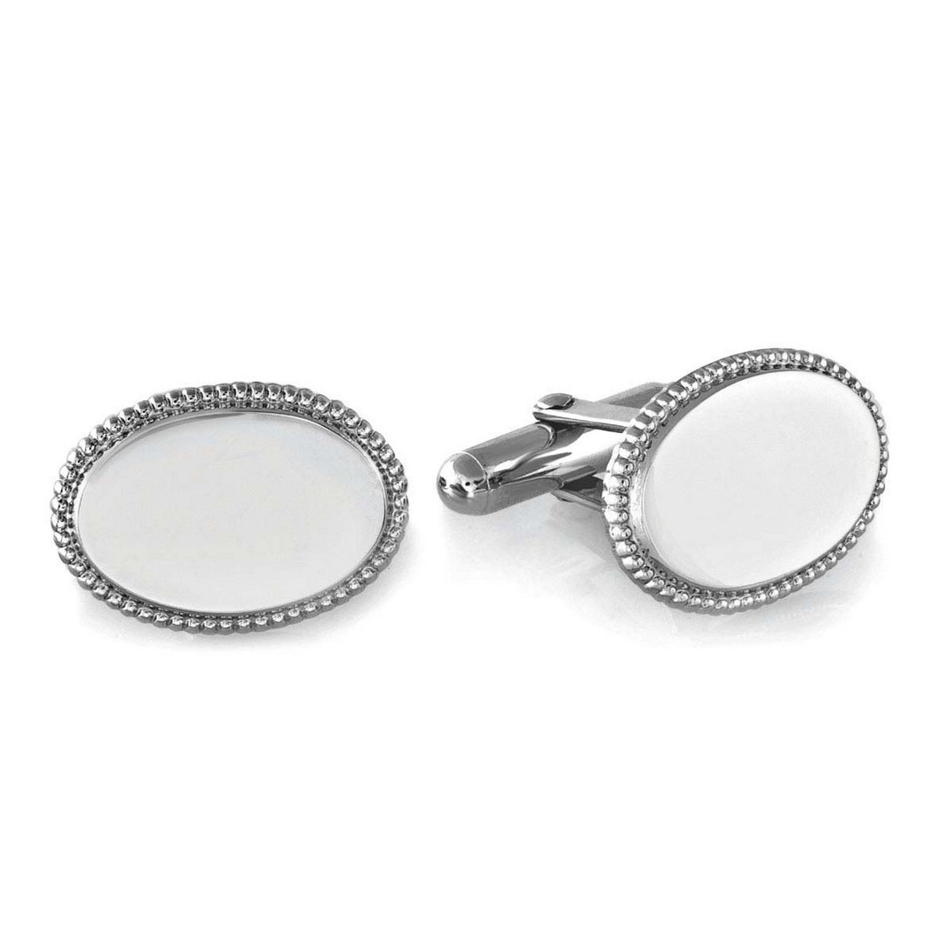 SCL-715 Sterling Silver Decorative Round Cuff Links