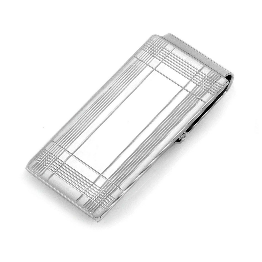 SMC-774 Sterling Silver Decorative Hinged Money Clip