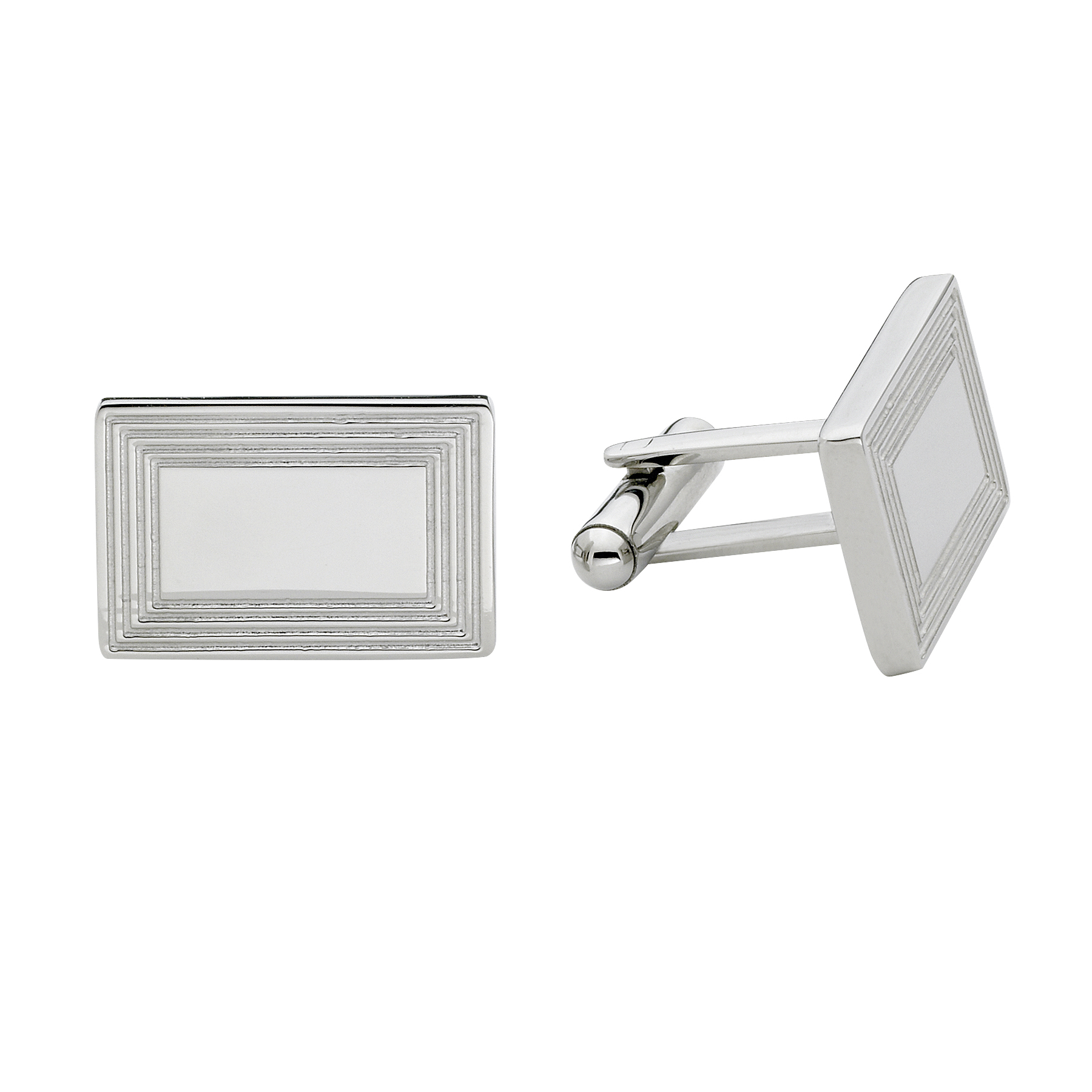 TCL-6006 Framed Rectangle Engraved Cufflinks