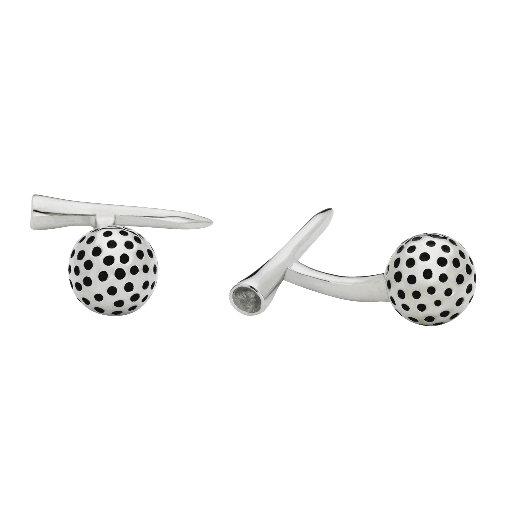 TCL-6007 Golf Ball & Tee Stainless Steel Cufflinks