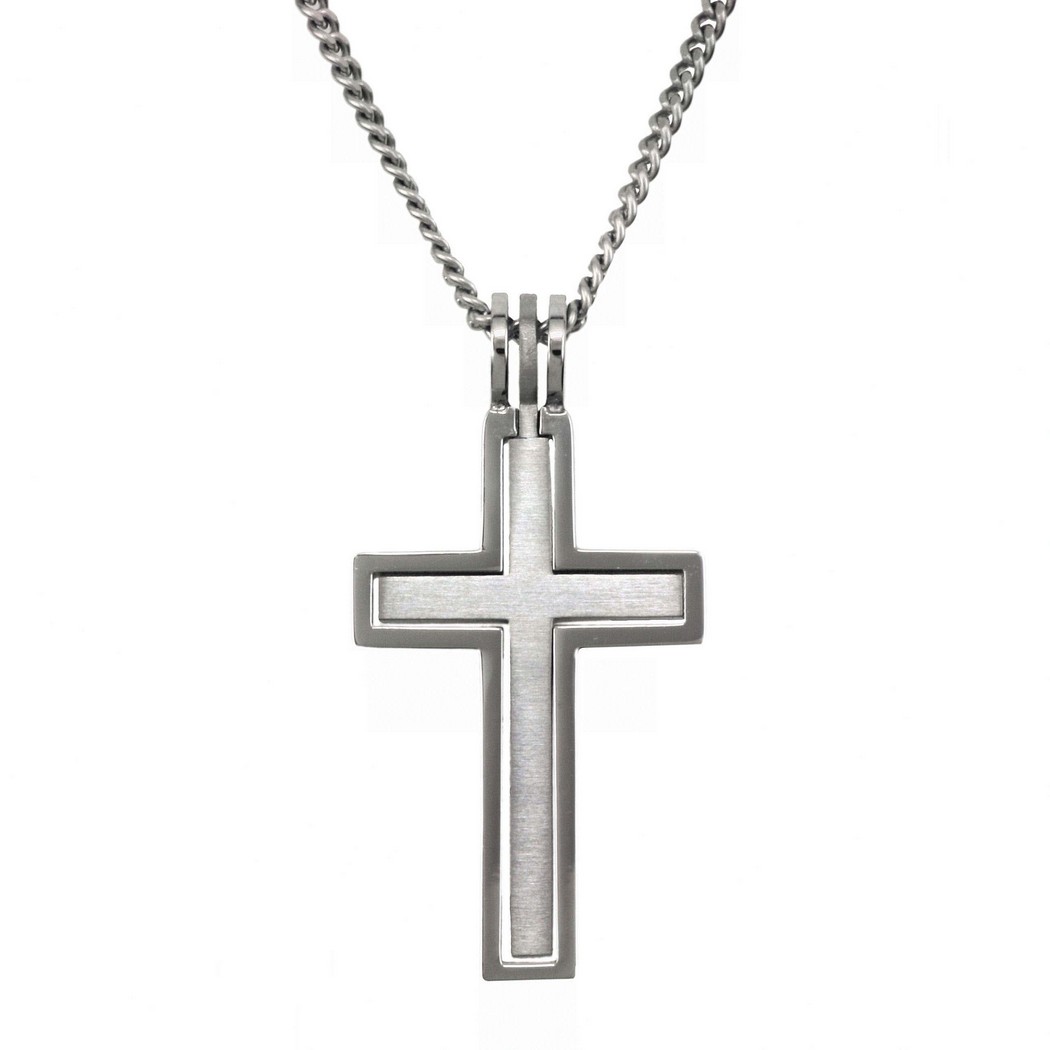TCR-001 Stainless Steel Two In One Cross Necklace