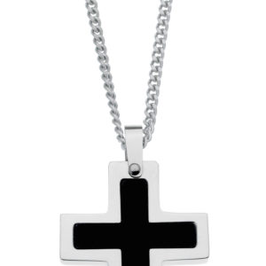 TCR-7001 Black and White Cross Pendant