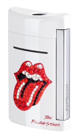 10097 White With Swarovski Crystals Rolling Stones MiniJet Lighter