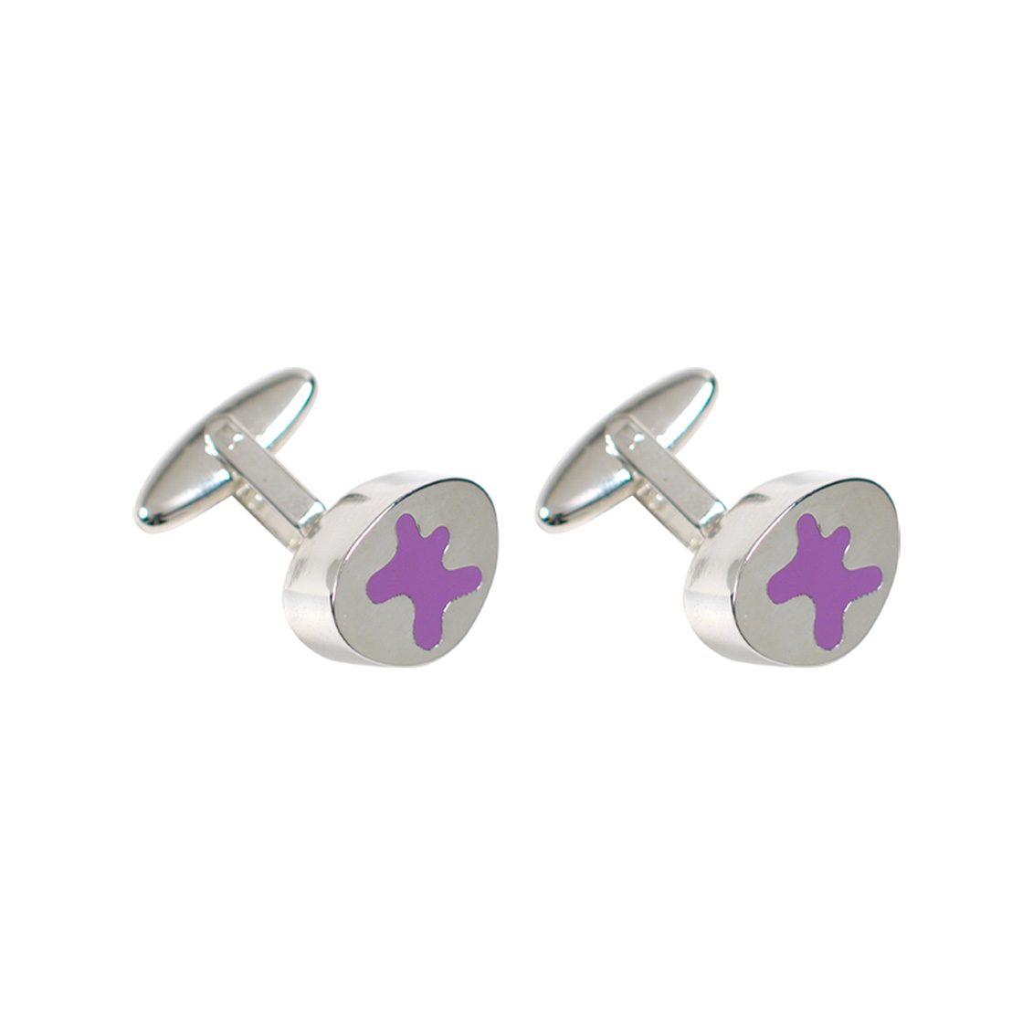 A1KR11C Silver Blob Cufflinks