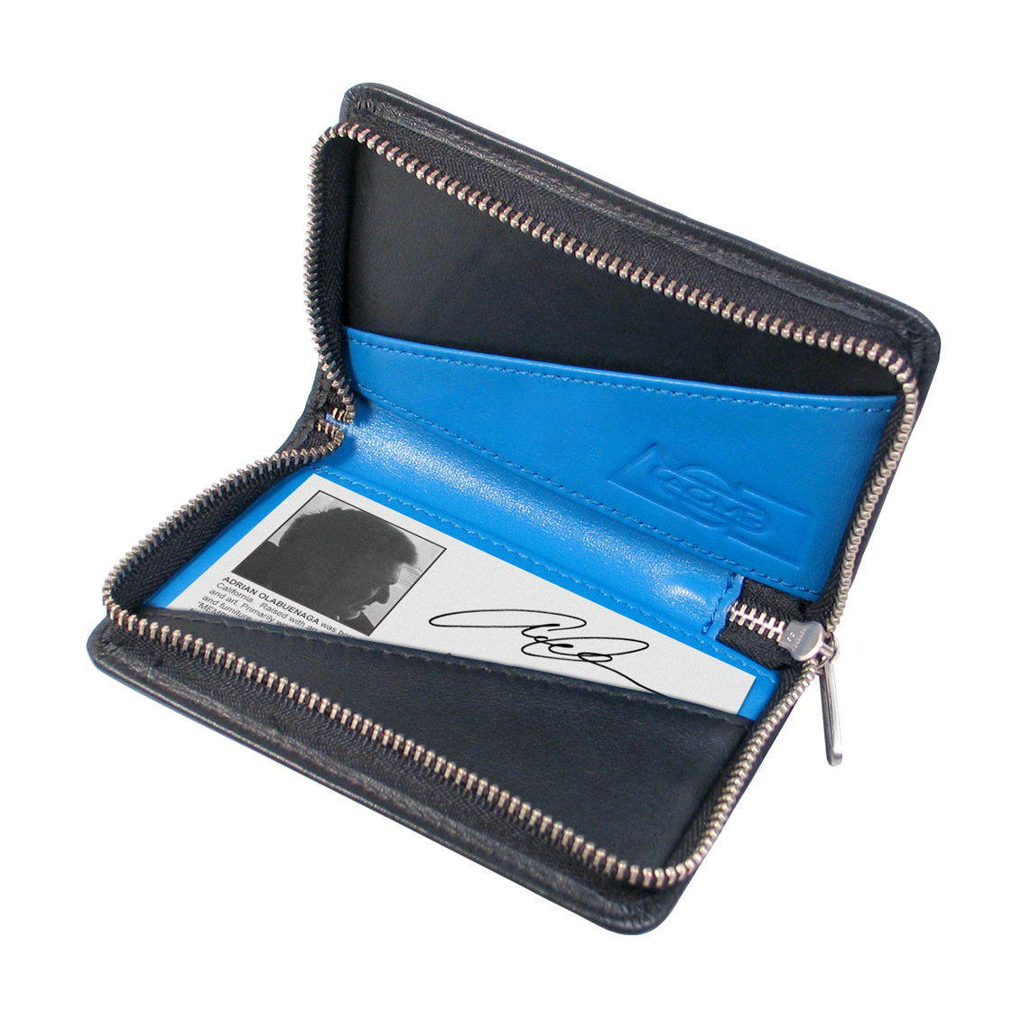 L52 Blue Zip Card Case