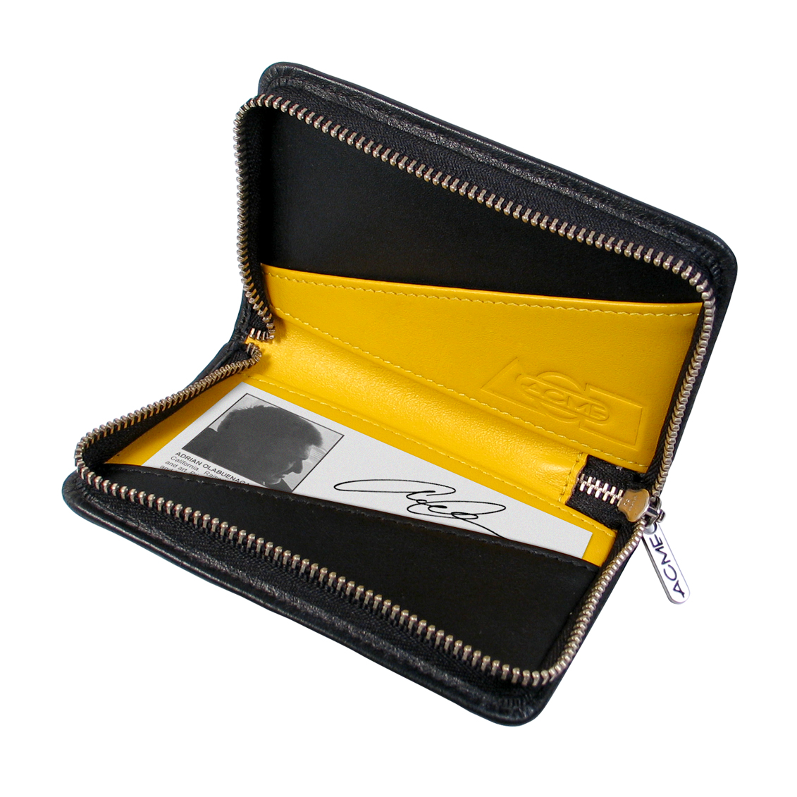 L54 Yellow Zip Card Case
