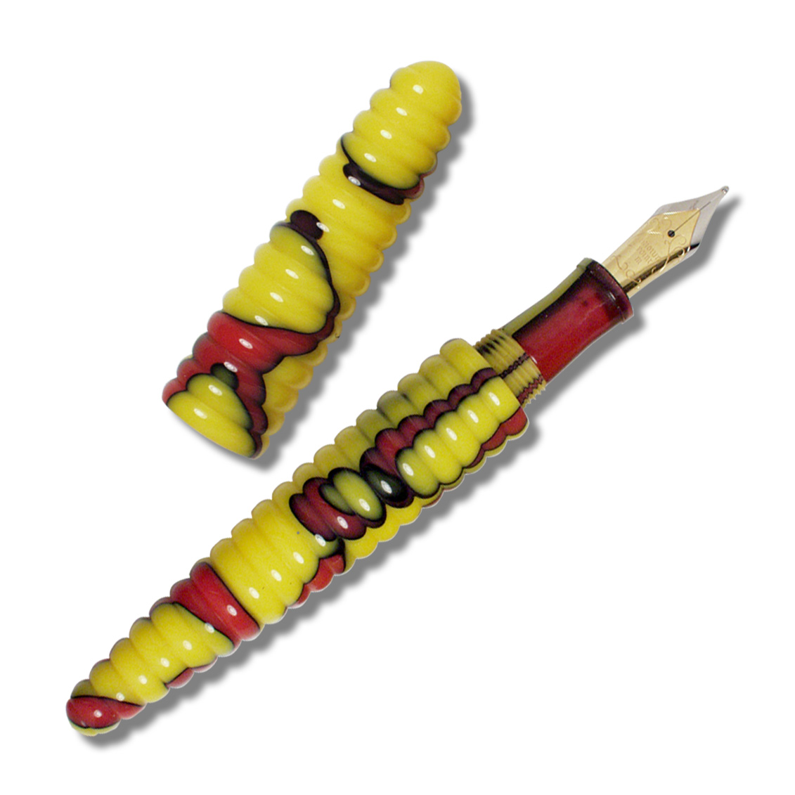 Acme P2H04F Rings Yellow & Red Fountain Pen