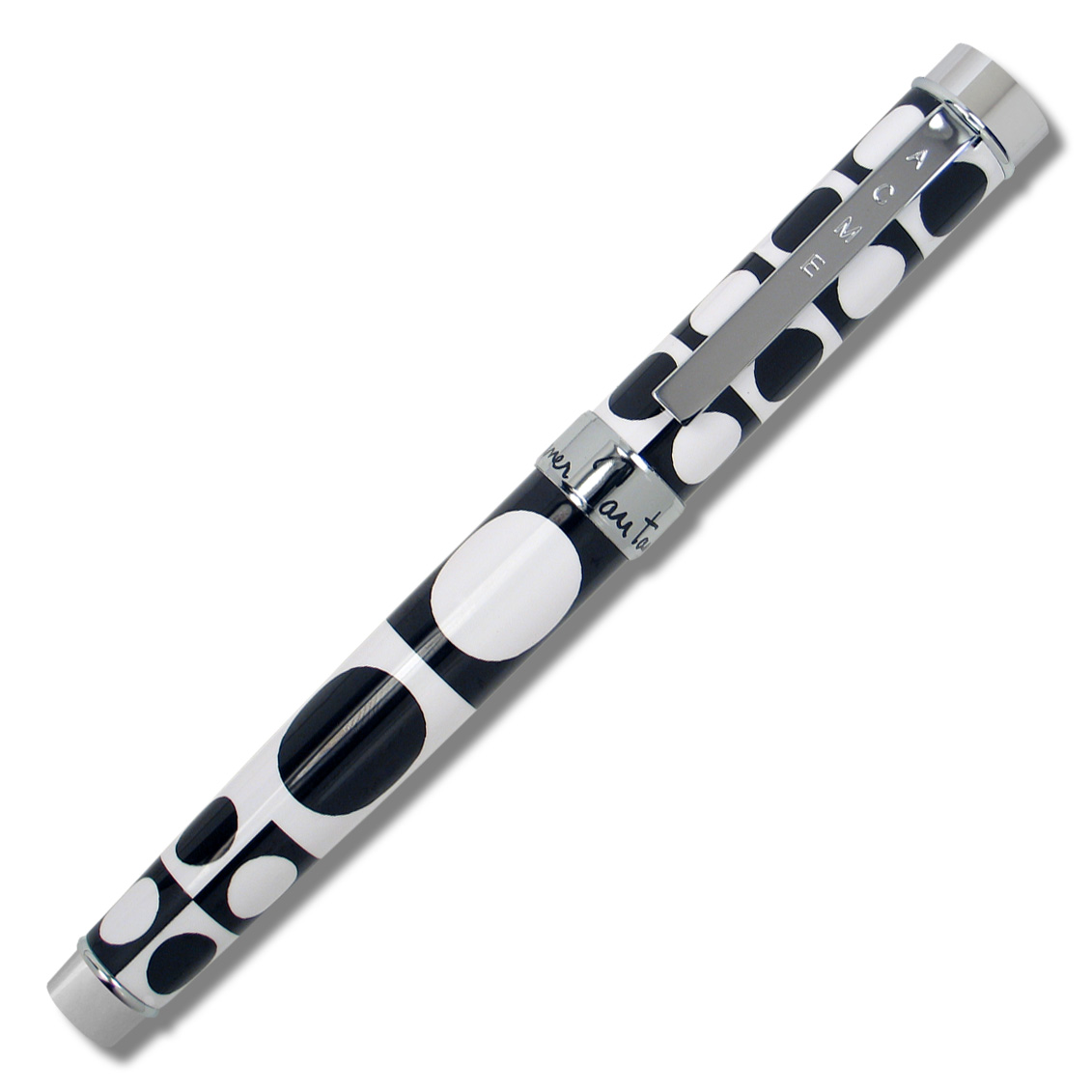 Acme PVP04R Geometri Blk Wt Roller Ball Pen