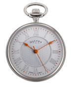 Dalvey 3308 White and Orange Compact Open-Face Pocket Watch